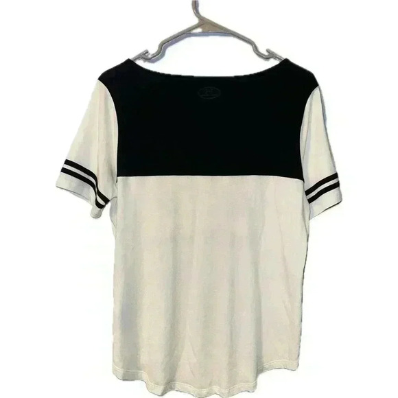 Under Armour Womens Black/White Sportstyle Baseball Tee, Med - Picture 2 of 7